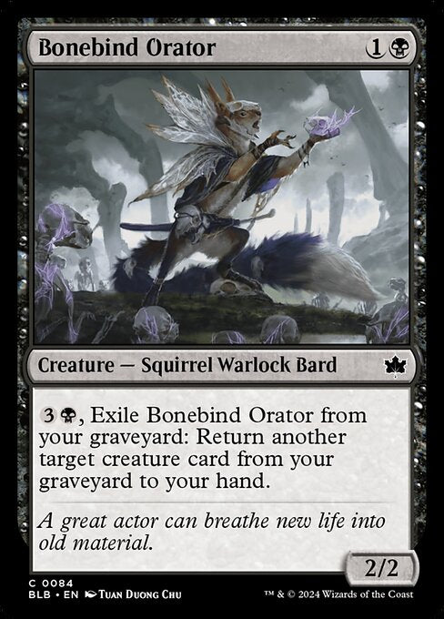  Foil Bonebind Orator card from the Bloomburrow set