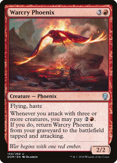Warcry Phoenix card from the Dominaria set